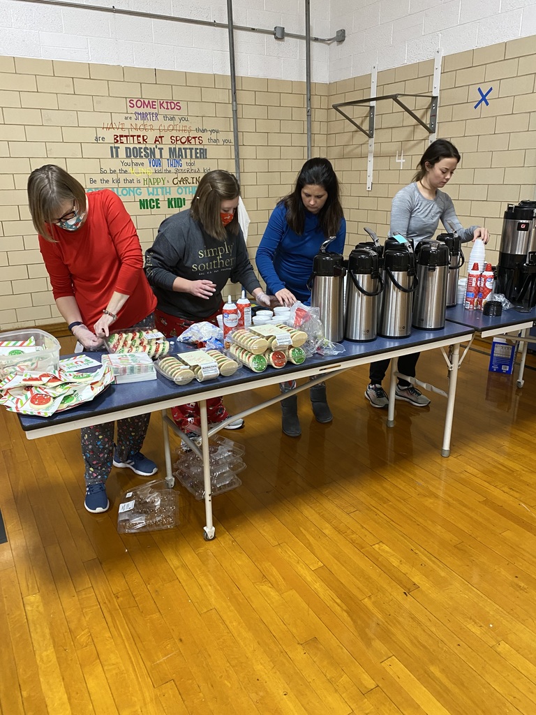 teachers help with hot chocolate for all