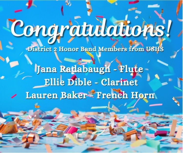 Congratulations to these outstanding USHS musicians!